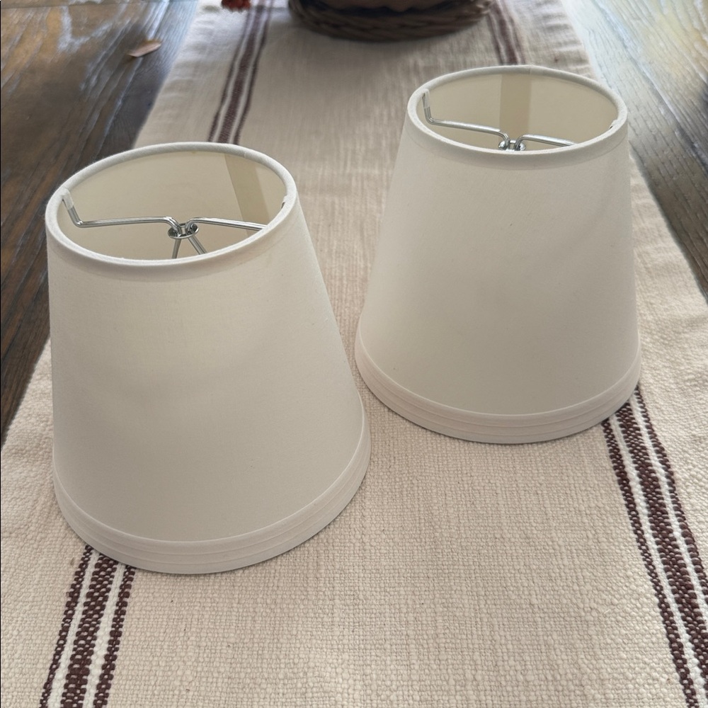 Two Pottery Barn / DUP/  Pintuk chandelier shades.